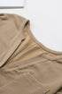Brushed Ribbed Button Split V Neck Long Sleeve Romper